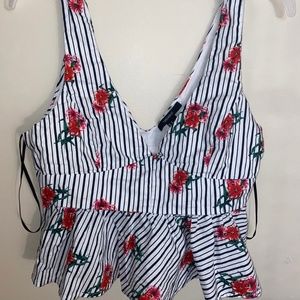 Forever 21 Floral Peplum Top